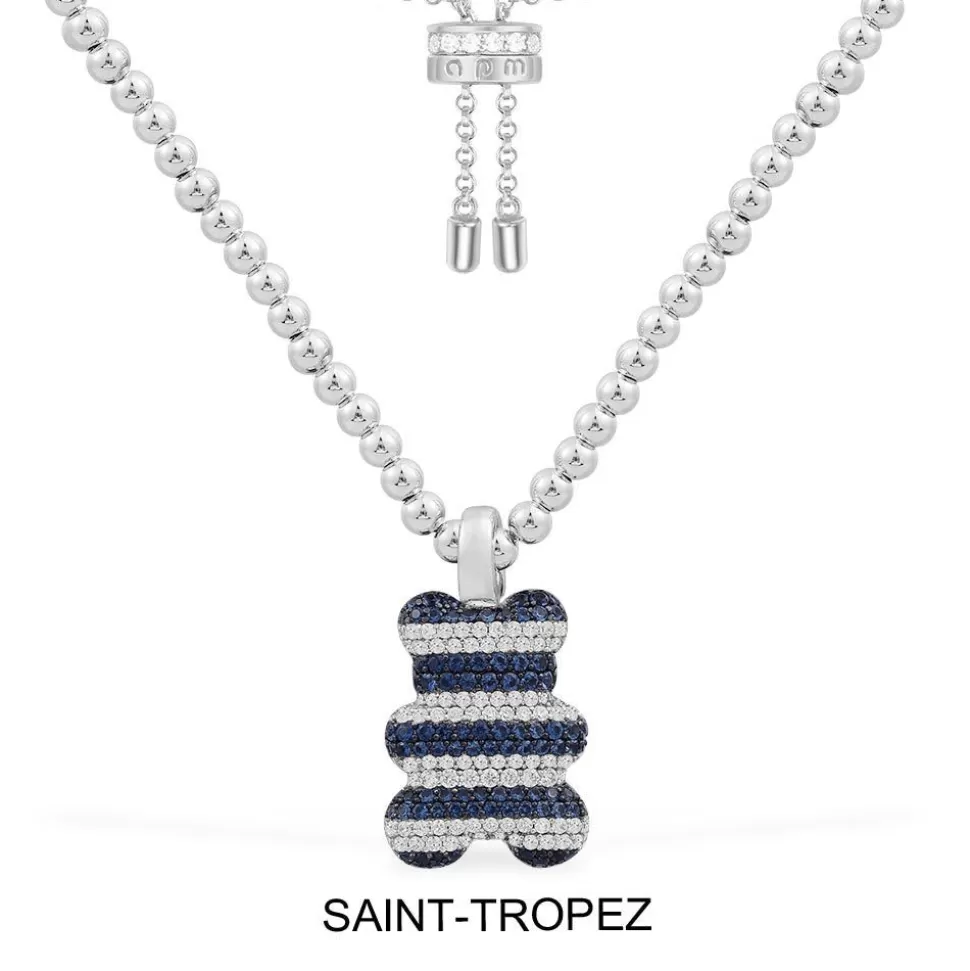 APM Monaco Saint-Tropez Yummy Bear (Clippable) Adjustable Necklace With Beads- Necklaces