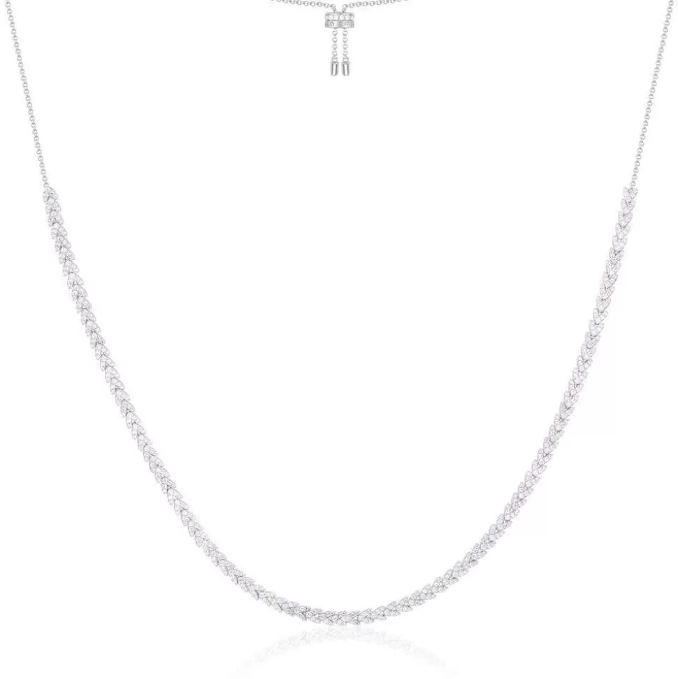 APM Monaco Silver Couture Adjustable Necklace- Necklaces