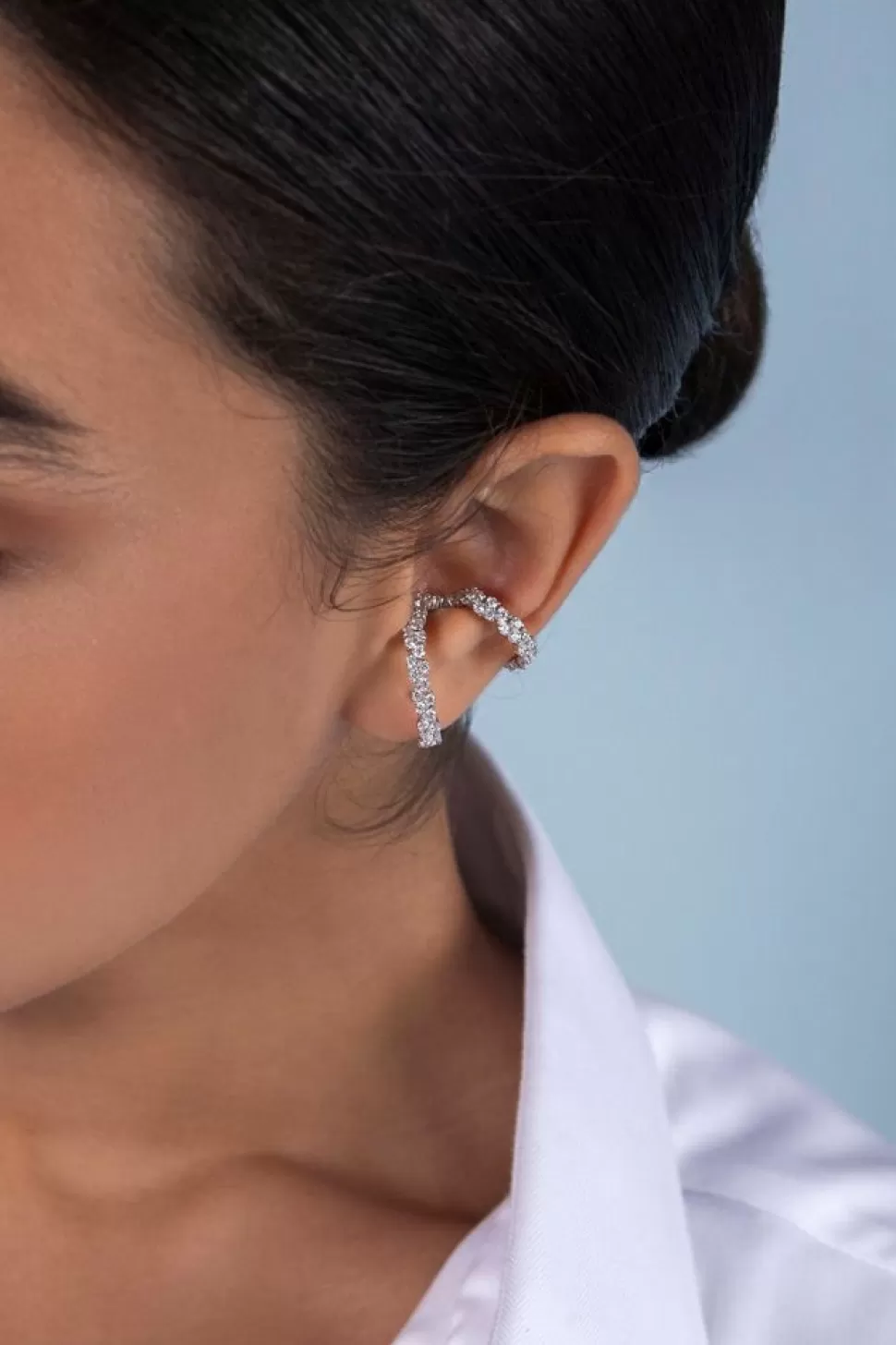 APM Monaco Single Double-Hoop Ear Cuff- Earrings