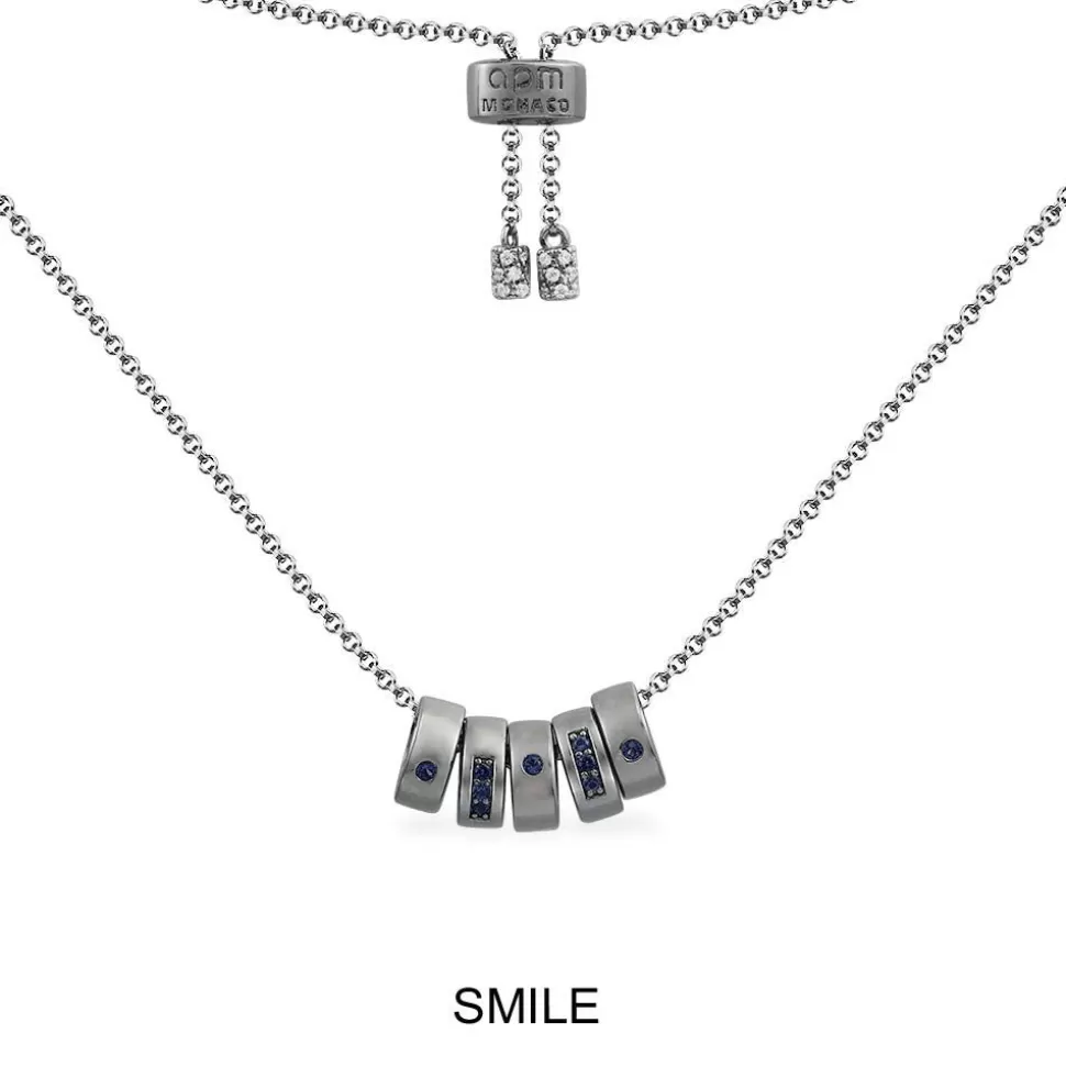 APM Monaco Smile Morse Code Adjustable Necklace- Necklaces